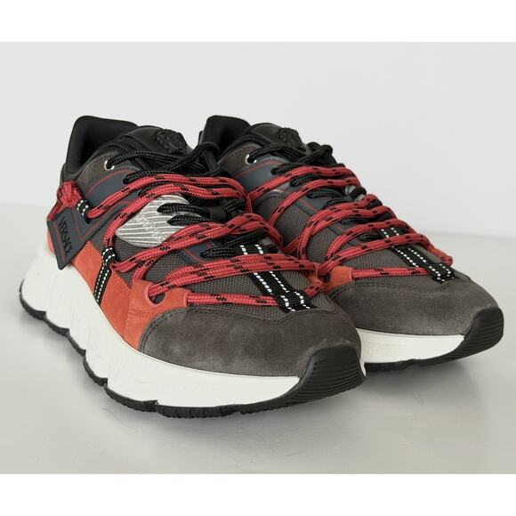 Versace Men\'s Greca Sneakers Red/Gray 13.5 US (46.5 Euro) IT 1021490 NIB main image 14